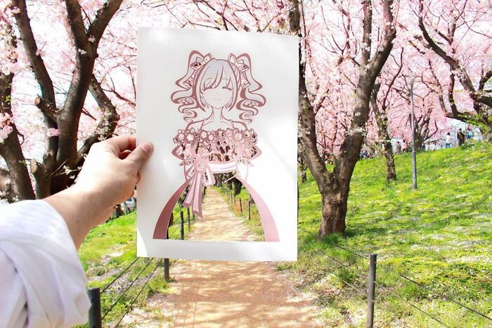Japanese Artist Colors His Drawings With Real Landscapes