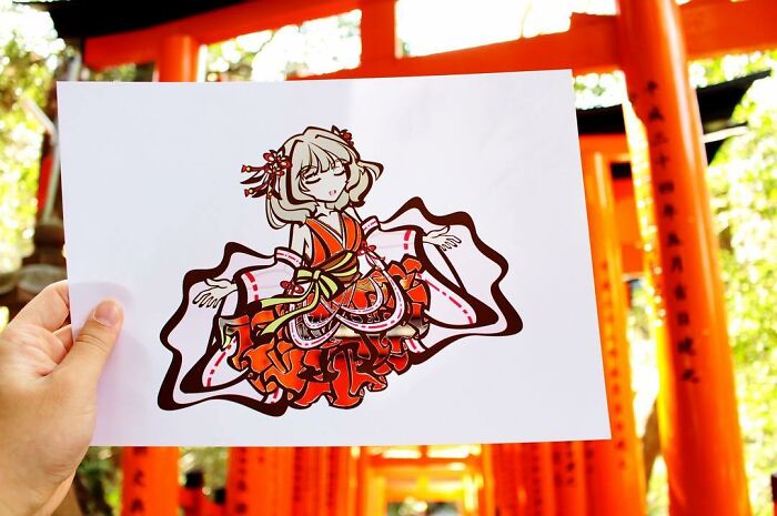 Japanese Artist Colors His Drawings With Real Landscapes