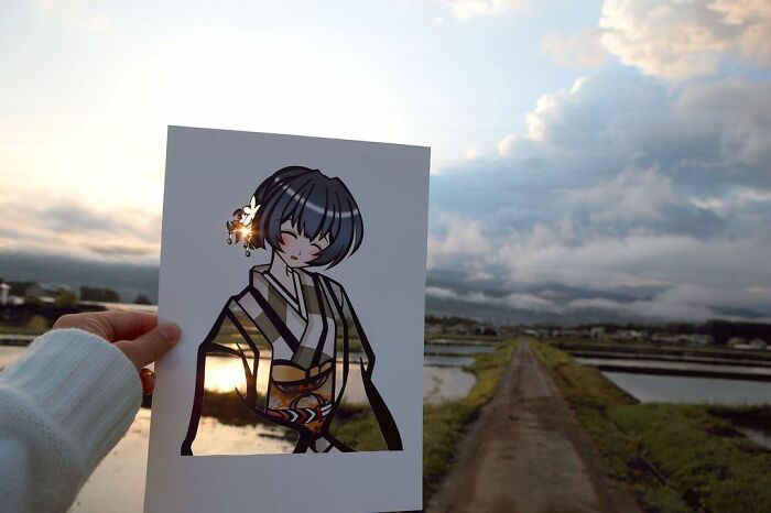 Japanese Artist Colors His Drawings With Real Landscapes