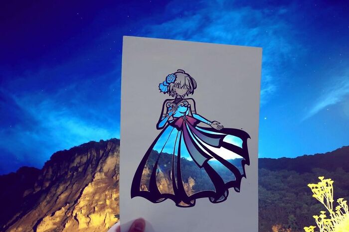 Japanese Artist Colors His Drawings With Real Landscapes