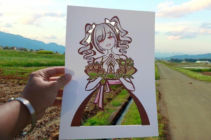 Japanese Artist Colors His Drawings With Real Landscapes