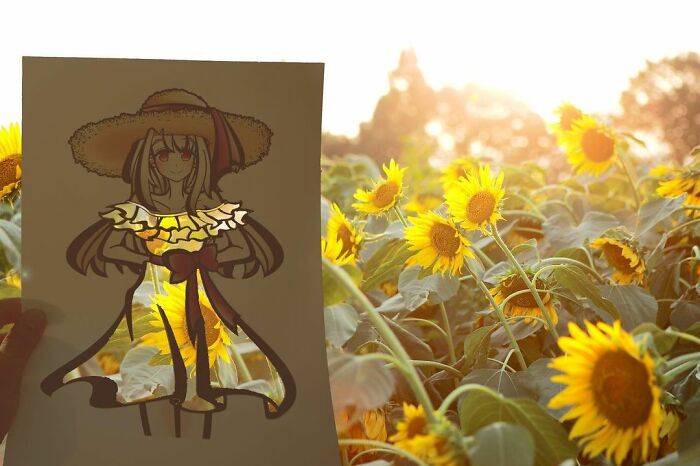 Japanese Artist Colors His Drawings With Real Landscapes