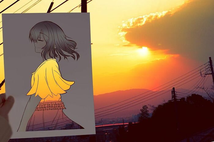 Japanese Artist Colors His Drawings With Real Landscapes
