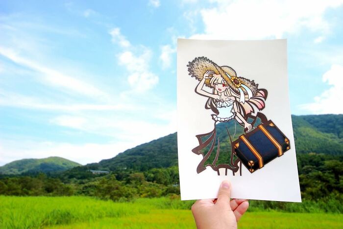 Japanese Artist Colors His Drawings With Real Landscapes