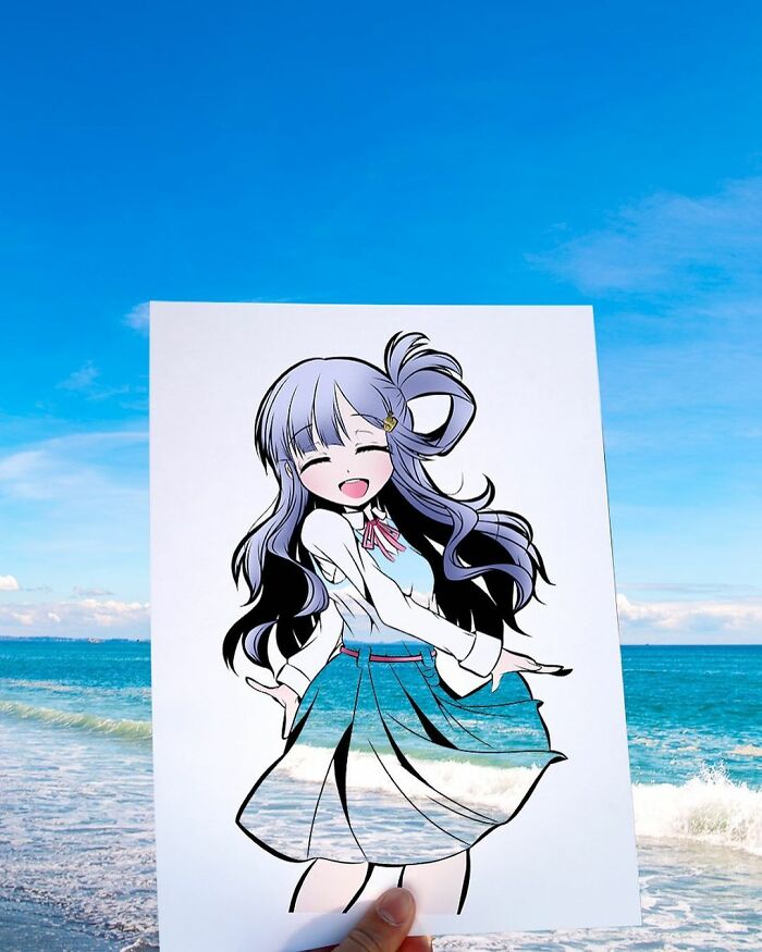 Japanese Artist Colors His Drawings With Real Landscapes