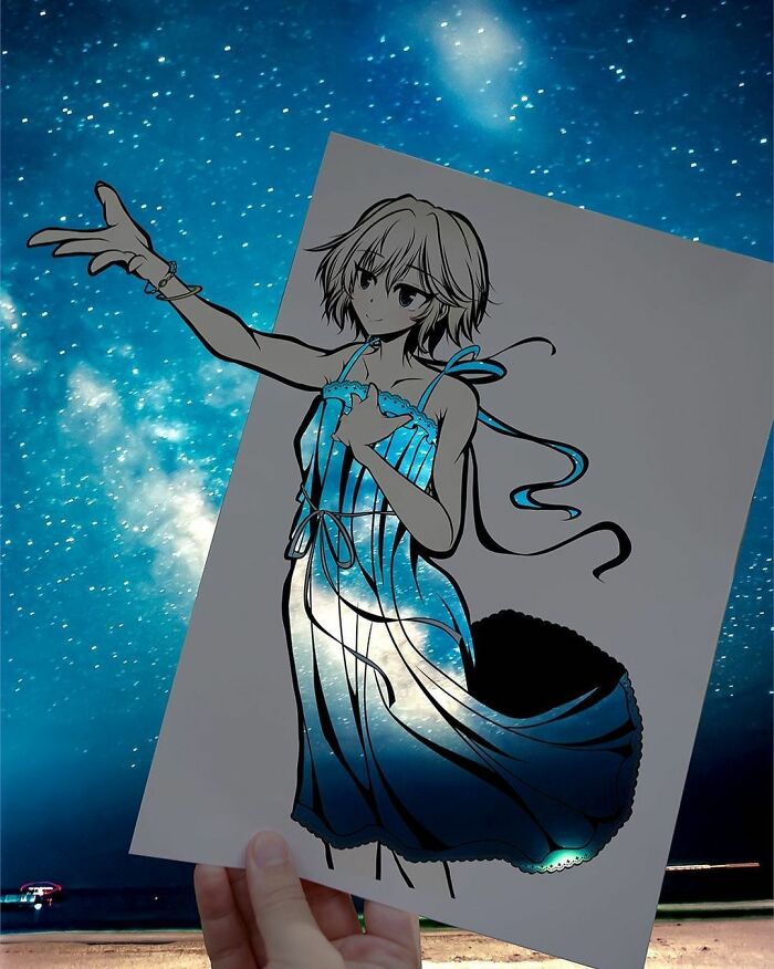 Japanese Artist Colors His Drawings With Real Landscapes