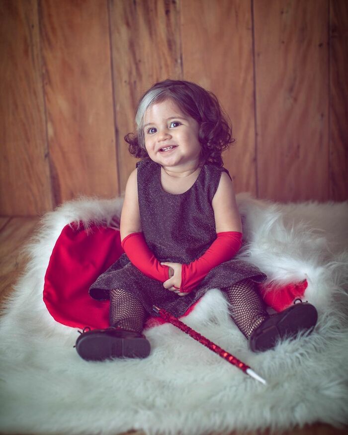 Mother Encourages Her Two-year-old Who Was Born With A White Streak In Her Hair To Embrace Her Uniqueness