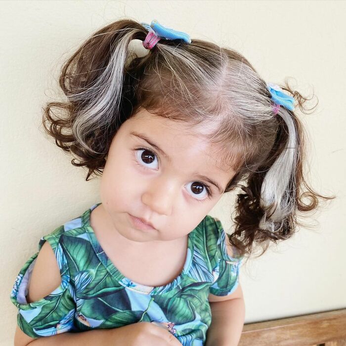 Mother Encourages Her Two-year-old Who Was Born With A White Streak In Her Hair To Embrace Her Uniqueness