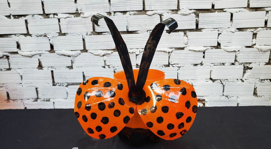 My Tutorial Of Recycling Plastic Bottles Into Beautiful Ladybug Flower Pots For Your Garden