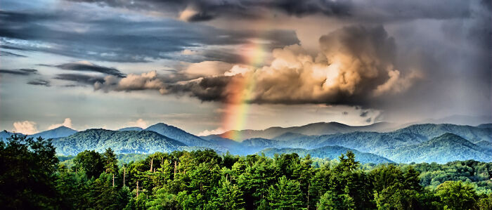 Rainbow After A Sudden Storm Moved Through The Appalachians