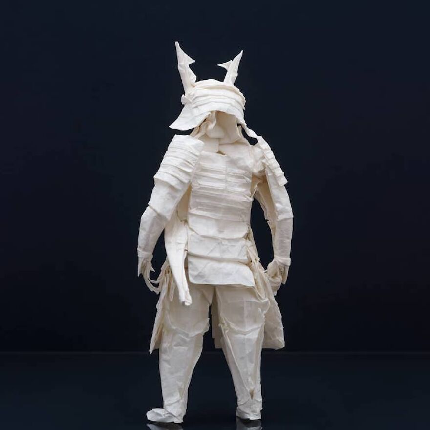 Artist Spent 3 Months Planning A Warrior Samurai That He Folded From A Single Sheet Of Paper (19 Pics) Artist Spent 3 Months Planning A Warrior Samurai That He Folded From A Single Sheet Of Paper (19 Pics)