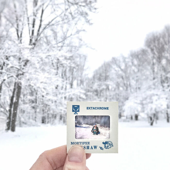 Photographer Shows Slides From The Past On Current Photographs Recording The Feeling Of The Passage Of Time