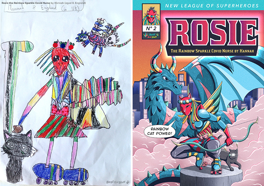 “Rosie The Rainbow Sparkle Covid Nurse” By Hannah (Aged 8, England)
