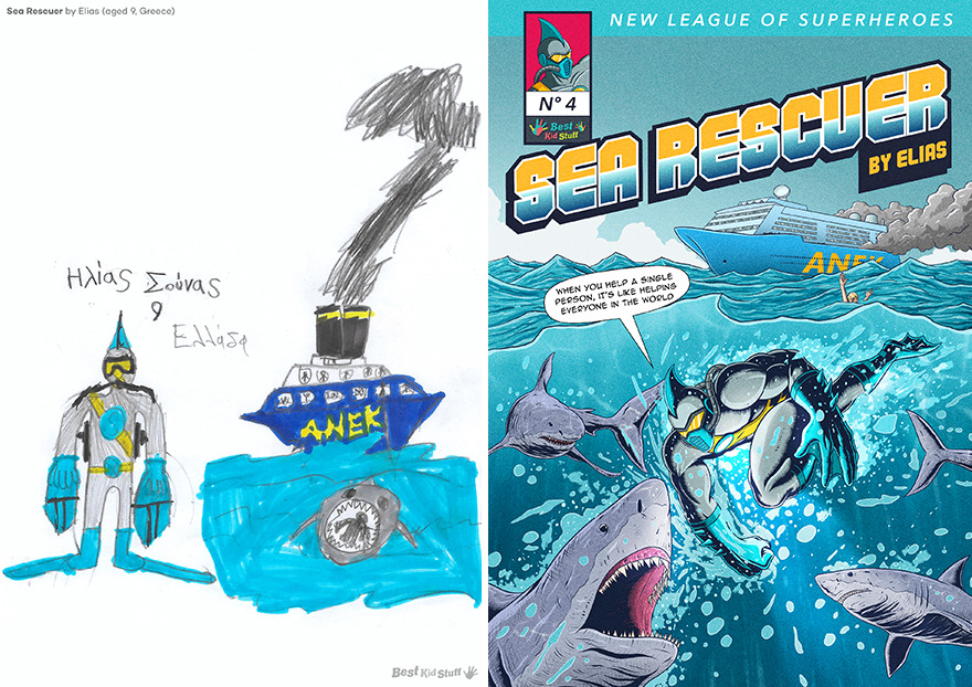 “Sea Rescuer” By Elias (Aged 9, Greece)