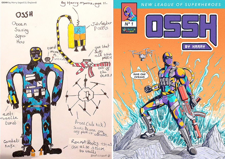 “Ossh” (Ocean Saving Superhero) By Harry (Aged 11, England)