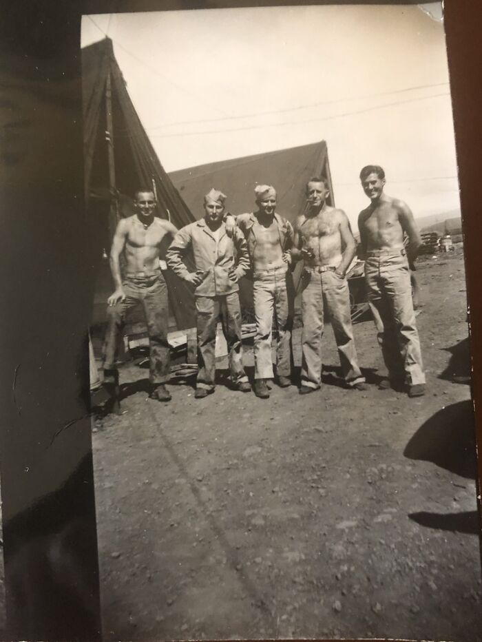 My Great-Uncle (With The Cigar) And Fellow U.S. Marines Somewhere In The Pacific During Wwii.