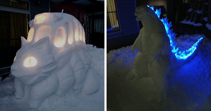 This Japanese Artist Makes Sculptures Out Of Snow, And Here Are 30 Of The Coolest Ones