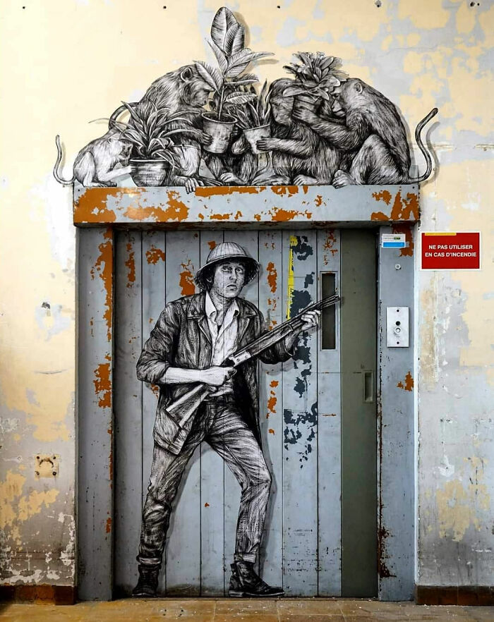 French Artist Brings Life To Buildings And Monotonous Objects On Parisian Streets With His Art