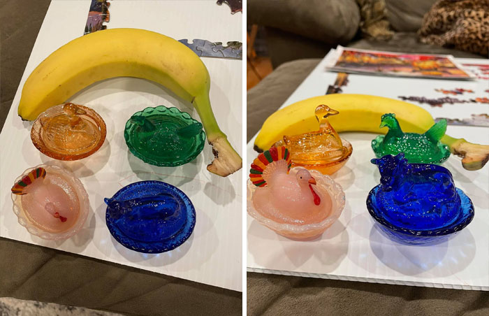 Picked These Up A Few Months Ago At A Yard Sale, Didn’t Have A Banana At The Time, And Forgot About Them! Here They Are Cute Little Nests Of Chicken, Duck, Turkey And Calf! I Think They’re The Cutest! Only $10 For All 4!