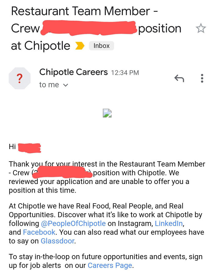 We Reject You, But Why Don't You Give Us A Follow?