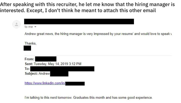 When Employer Was Not Supposed To Attach A Message