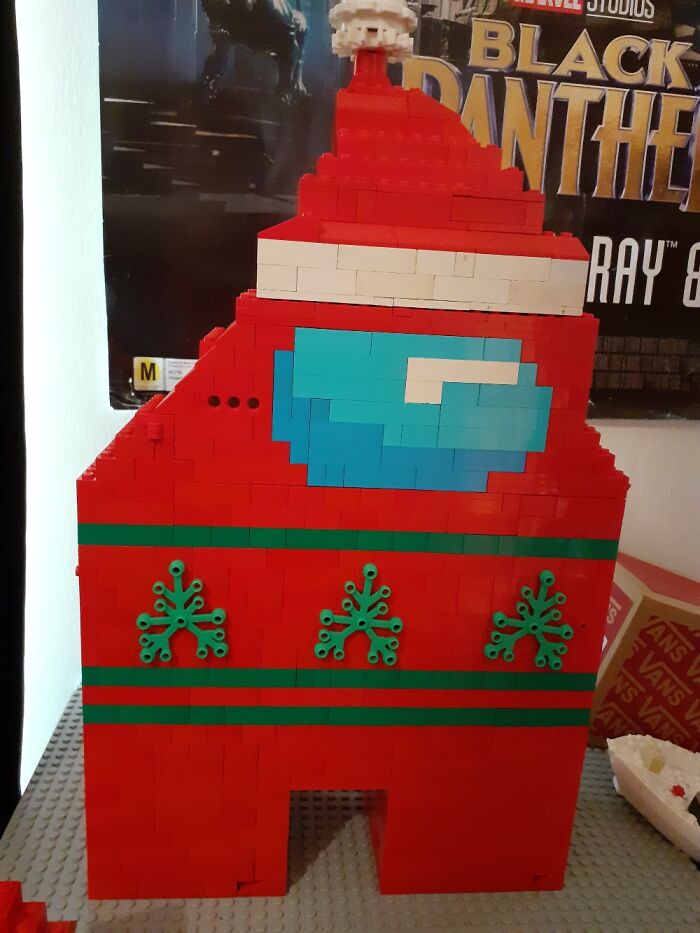 Giant LEGO Among Us Person. Family Project We Did At Christmas Time