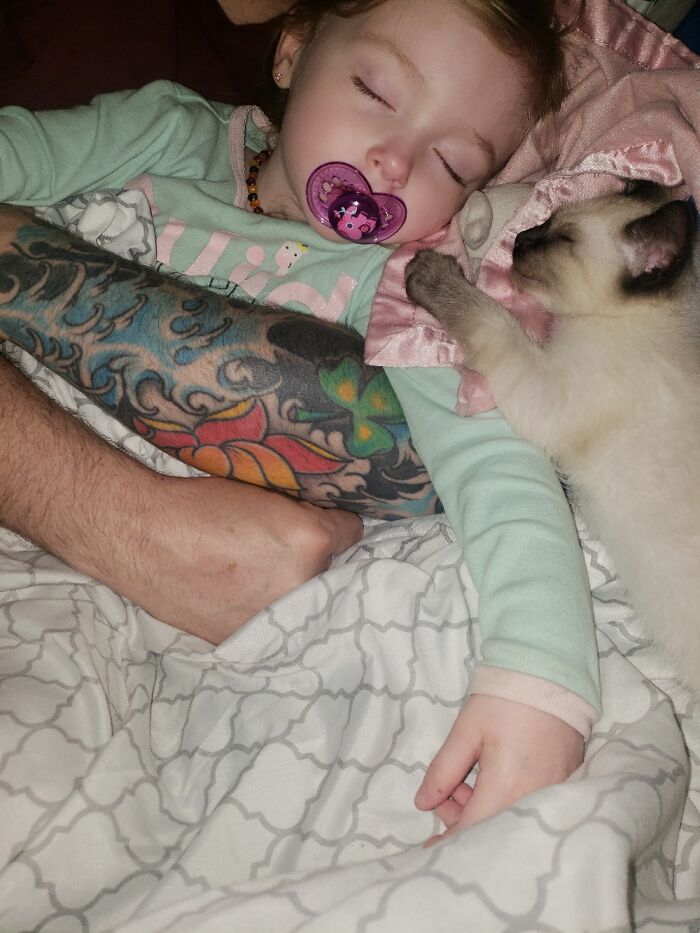 Topaz Loves Cuddling His Kid Sister As Well