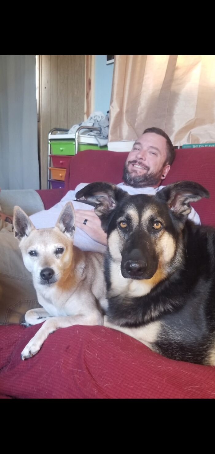 My Husband And My Dogs. My Happiness Lives Here. ❤