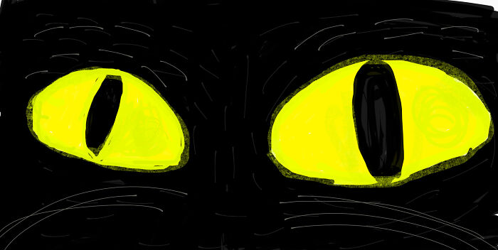 Black Cat Face, Yet Another Of My Artworks