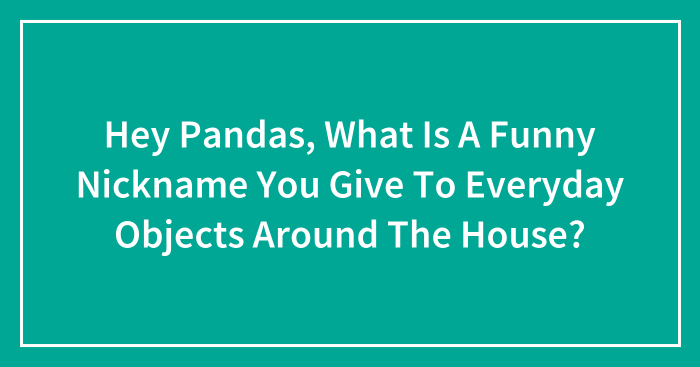 Hey Pandas, What Is A Funny Nickname You Give To Everyday Objects Around The House? (Closed)