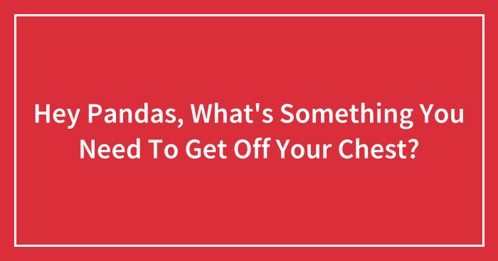 Hey Pandas, What’s Something You Need To Get Off Your Chest? (Closed)