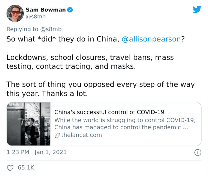 This “Takedown” Of Allison Pearson’s Question About Wuhan Is Going Viral