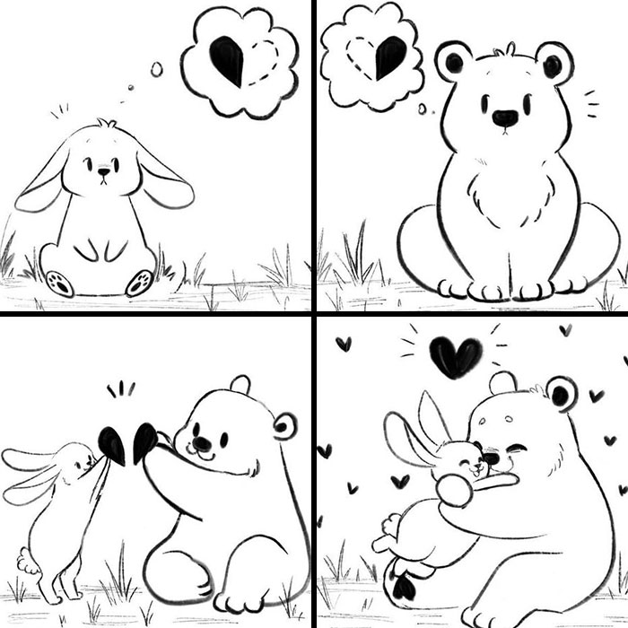 Artist Creates Sweet Comics About A Bunny And A Bear In A Relationship (82 Pics)
