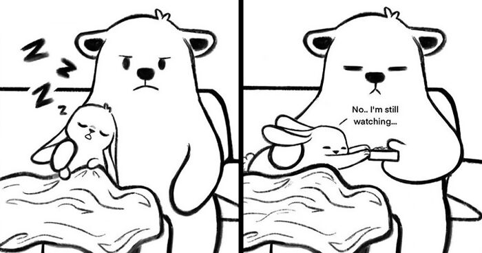 Artist Creates Sweet Comics About A Bunny And A Bear In A Relationship (82 Pics)