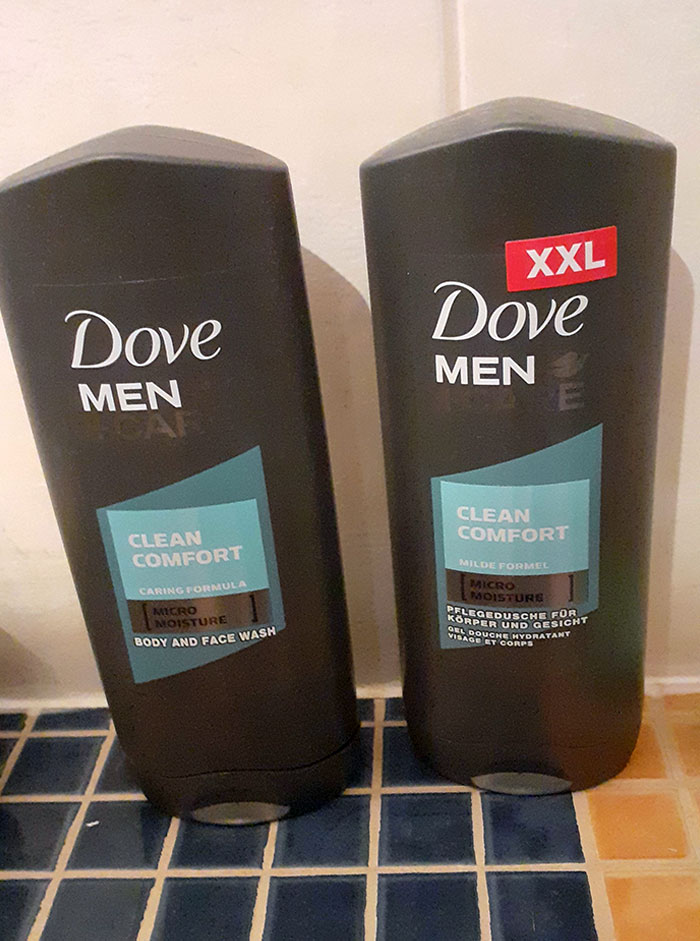 Normal Shower Gel Versus XXL Shower Gel