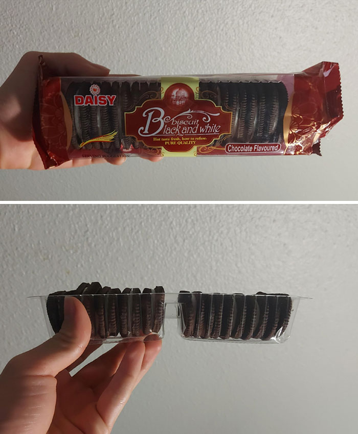 The Package Hides The Fact That The Middle Cookie Is Missing
