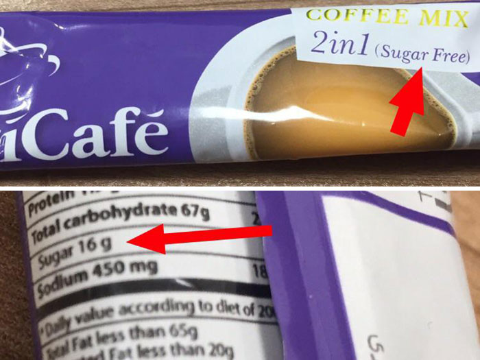 Sugar Free = 16g Sugar