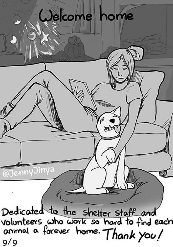 Artist Who Made People Cry With Her Grim Reaper Animal Comics Is Back, And This Time It's About Paying Tribute To Shelter Staff