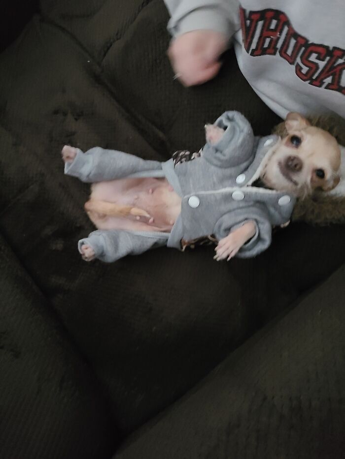 She Doesn't Like Her Coat That Comes With Pants