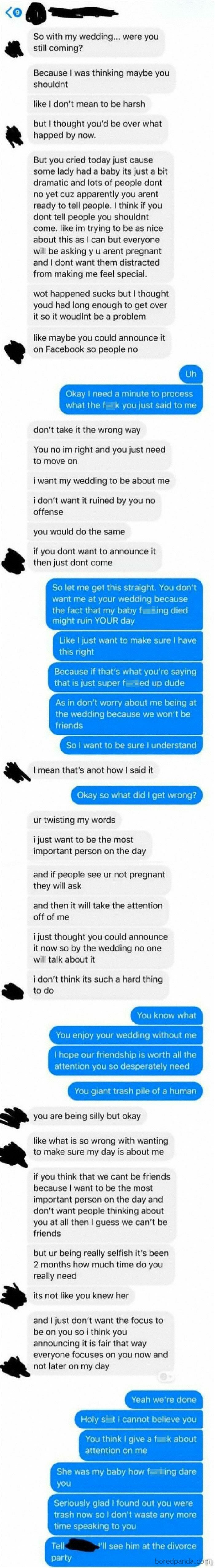 Why Are You Mourning Your Stillborn Daughter? You Didn’t Know Her. Get Over It So There Are No Distractions At My Wedding