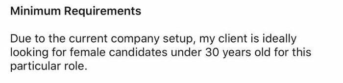 Looking For Females Under 30 Years