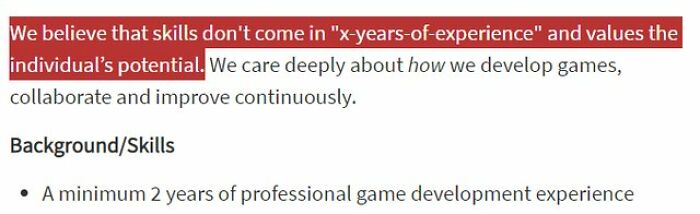 When Our Company Doesn't Believe In Experience, But Actually, You Should Have It