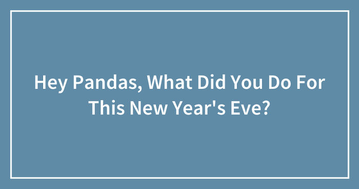 Hey Pandas, What Did You Do For This New Year’s Eve? (Closed)