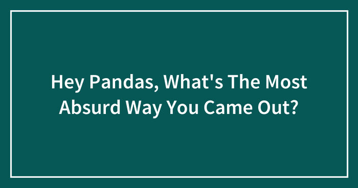 Hey Pandas, What’s The Most Absurd Way You Came Out? (Closed)