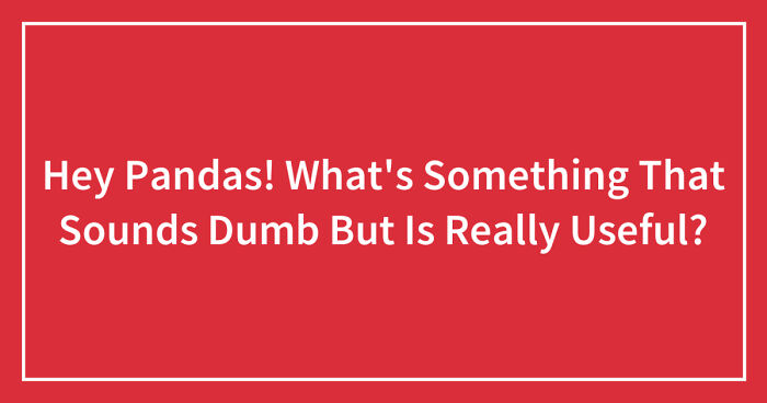 Hey Pandas! What’s Something That Sounds Dumb But Is Really Useful? (Closed)