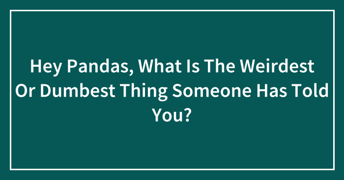 Hey Pandas, What Is The Weirdest Or Dumbest Thing Someone Has Told You? (Closed)