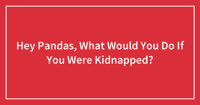 Hey Pandas, What Would You Do If You Were Kidnapped? (Closed)