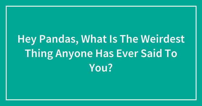 Hey Pandas, What Is The Weirdest Thing Anyone Has Ever Said To You? (Closed)