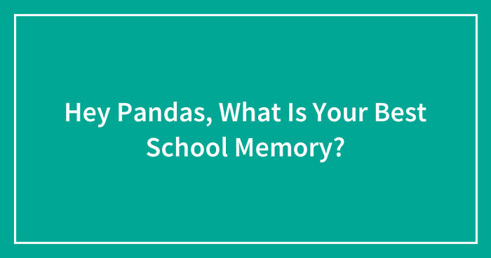Hey Pandas, What Is Your Best School Memory? (Closed)