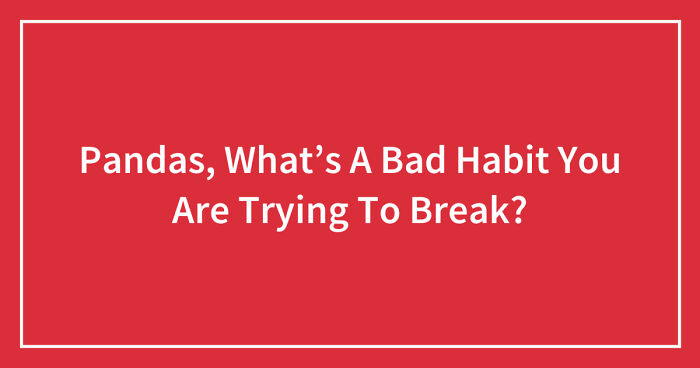 Pandas, What’s A Bad Habit You Are Trying To Break? (Closed)